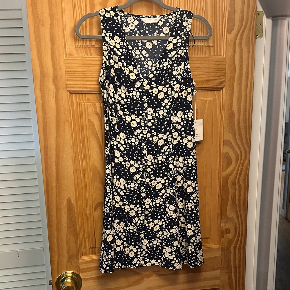 LC Lauren Conrad Floral Sleeveless Midi Dress - Navy, Yellow and White
